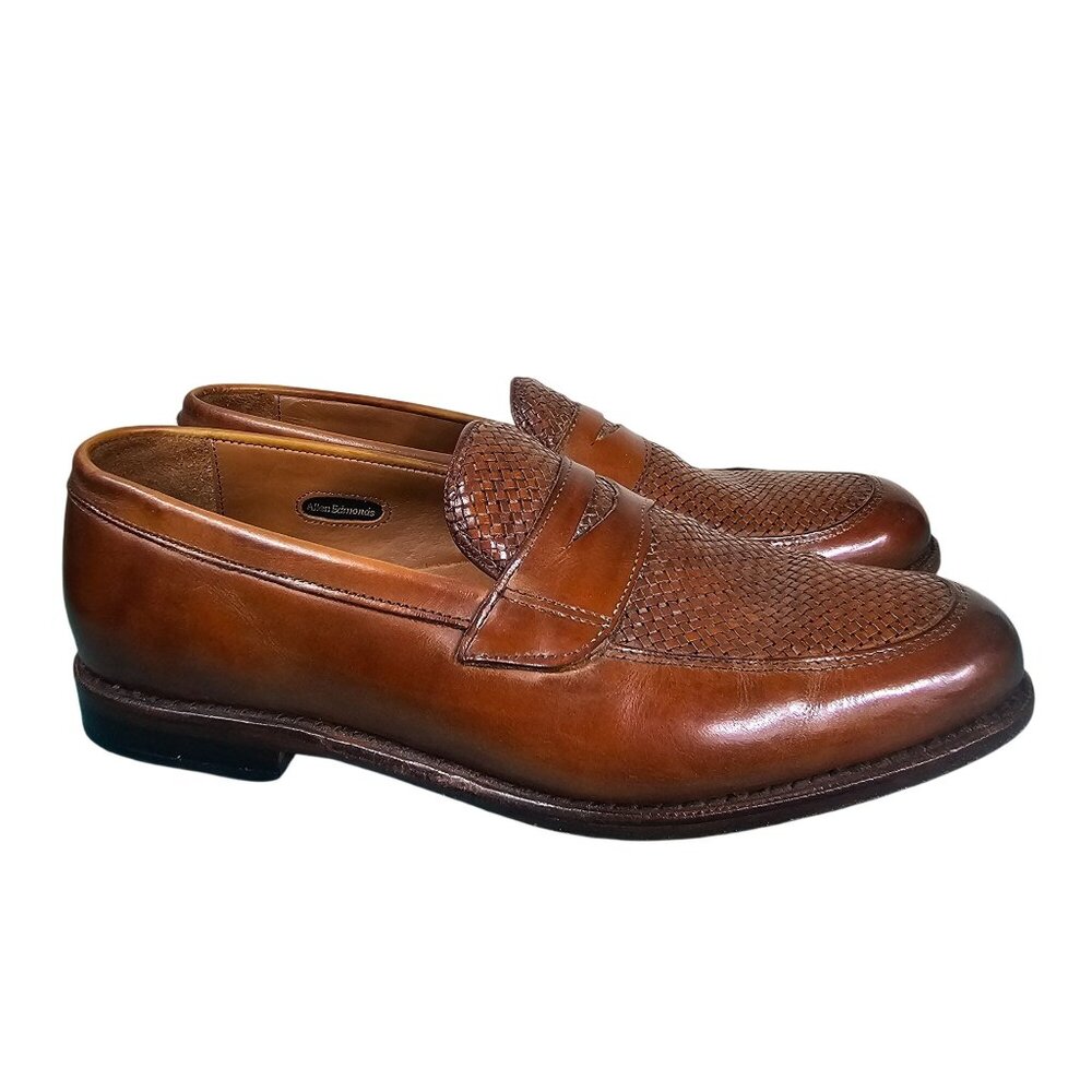 Allen Edmonds Lake Bluff Brown Leather Slip-On Loafers 10D Quiet Luxury Office